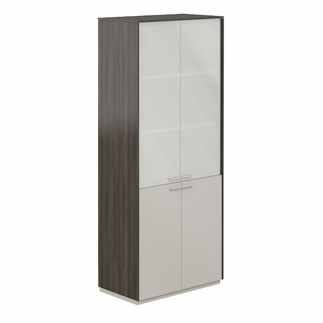 Шкаф высокий с распашными стеклянными фасадами Norden Атлас NZ-0351.BT.GS