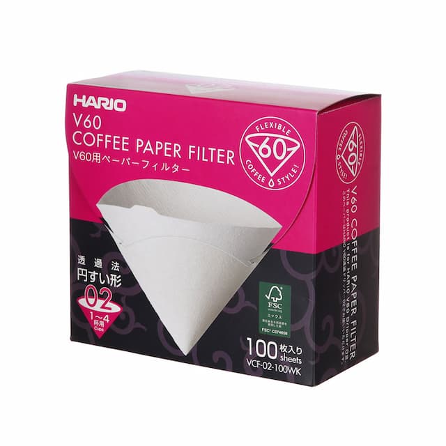 HARIO Фильтры бумажные для воронок (100шт) картонная коробка VCF-02-100WK